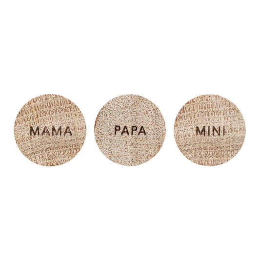Holzmagnet im 3er Set Mama Papa Mini